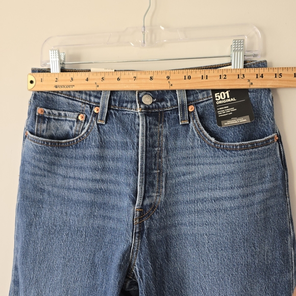 Levi's Premium 501 High Rise Straight Jeans 29 Mid Wash 90s NWT - Picture 4 of 8